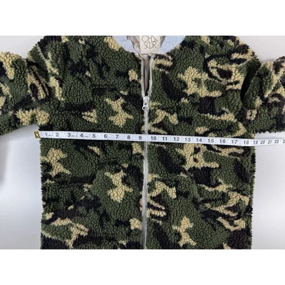 Chaser Camo Faux Fur Teddy Bomber Jacket Women's S Zip Up Sherpa Cozy - Picture 4 of 8